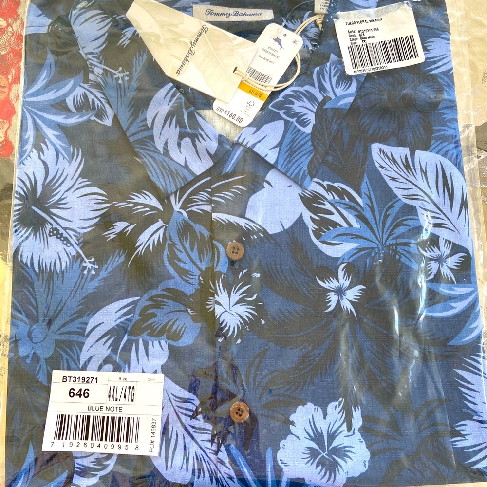 Tommy Bahama Fuego Floral Silk Shirt Men Big&Tall